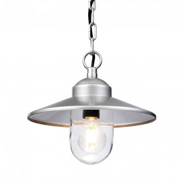 KLAMPENBORG8 Klampenborg Outdoor IP44 1 Light Chain Lantern in a Silver Finish