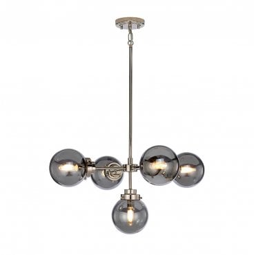 KULA5 Kula 5 Light Chandelier in a Polished Nickel Finish