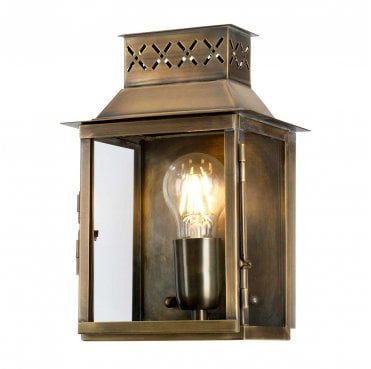 LAMBETH-PALACE Lambeth Palace Outdoor IP44 1 Light Wall Lantern in an Aged Brass Finish