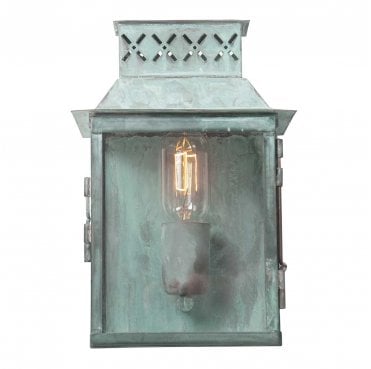LAMBETH-PALACE-V Lambeth Place Outdoor IP44 1 Light Wall Lantern in a Verdigris Finish