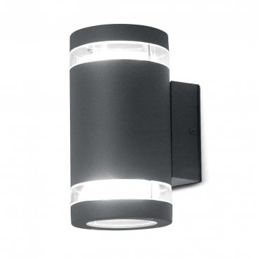 MAGNUS-2 Magnus Outdoor IP44 2 Light Wall Light in a Graphite Finish