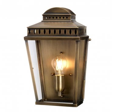 MANSION-HOUSE-BR Mansion House Outdoor IP44 1 Light Wall Lantern in an Aged Brass Finish