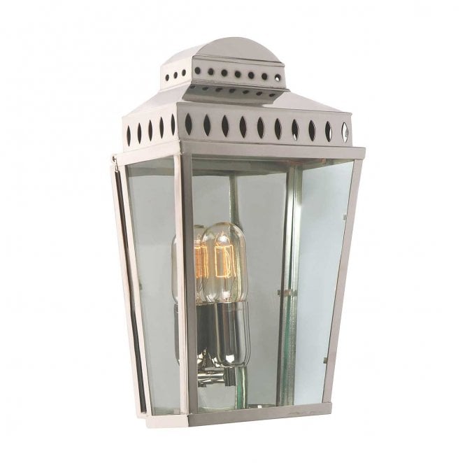 Elstead Lighting MANSION-HOUSE-PN Mansion House Outdoor IP44 1 Light Wall Lantern in a Polished Nickel Finish