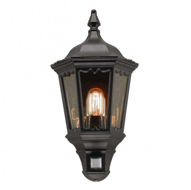 Elstead Lighting MD7-PIR-BLACK Medstead Outdoor IP44 1 Light Half lantern with PIR in a Black Finish