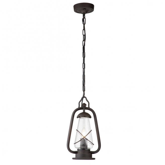 Elstead Lighting MINERS-CHN Miners Outdoor IP44 1 Light Chain Lantern in an Old Bronze Finish