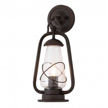 MINERS-WALL Miners Outdoor IP44 1 Light Wall Lantern in an Old Bronze Finish