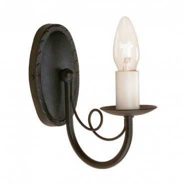 MN1-BLACK Minster 1 Light Wall Light in a Black Finish