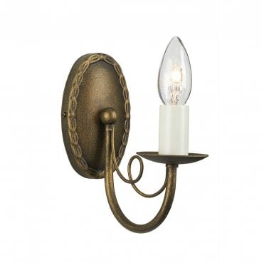 MN1-BLK-GOLD Minster 1 Light Wall Light in a Black and Gold Patina Finish