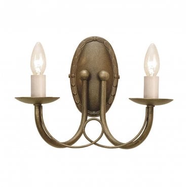 MN2-BLK-GOLD Minister 2 Light Wall Light in a Black and Gold Patina Finish