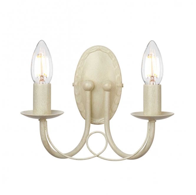 Elstead Lighting MN2-IV-GOLD Minister 2 Light Wall Light in an Ivory and Gold Patina Finish