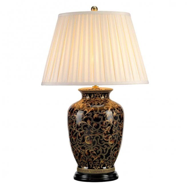 Elstead Lighting MORRIS-TL-LARGE Morris 1 Light Large Table Lamp in a Gold and Black Finish