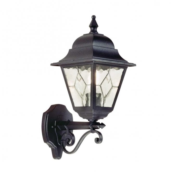 Elstead Lighting NR1-BLK Norfolk Outdoor IP44 1 Light Up Wall Lantern in a Black Finish