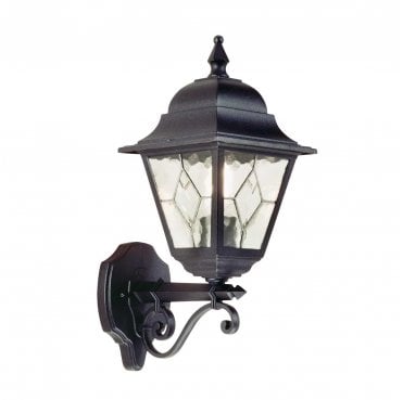NR1-BLK Norfolk Outdoor IP44 1 Light Up Wall Lantern in a Black Finish