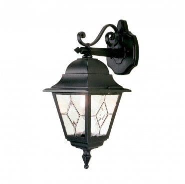 NR2-BLK Norfolk Outdoor IP44 1 Light Down Wall Lantern in a Black Finish