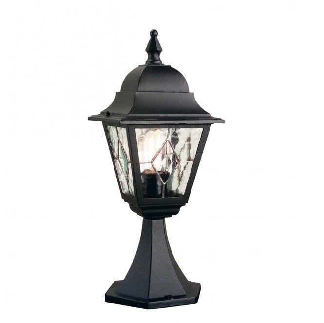 Elstead Lighting NR3-BLK Norfolk Outdoor IP44 1 Light Pedestal Lantern in a Black Finish