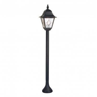 NR4-BLK Norfolk Outdoor IP44 1 Light Pillar Lantern in a Black Finish