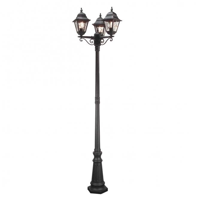 Elstead Lighting NR8-BLK Norfolk Outdoor IP44 3 Light Lamp Post in a Black Finish