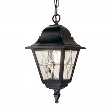 NR9-BLK Norfolk Outdoor IP44 1 Light Chain Lantern in a Black Finish