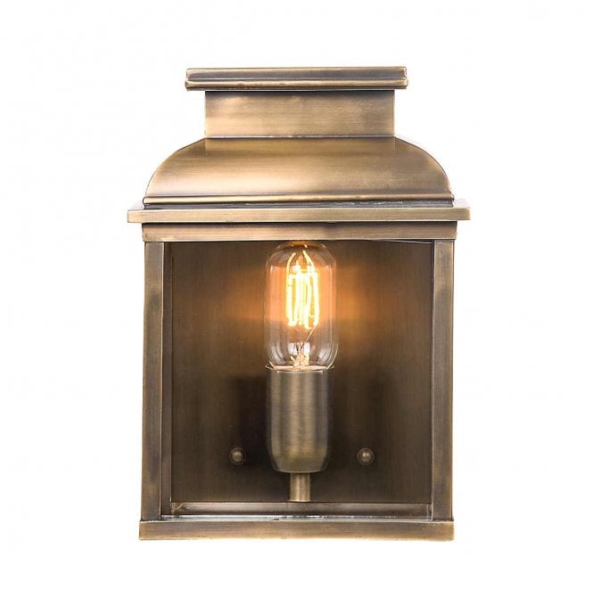 Elstead Lighting OLD-BAILEY-BR Old Bailey Outdoor IP44 1 Light Wall Lantern in an Aged Brass Finish
