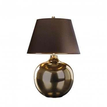 OTTOMAN-TL Ottoman 1 Light Table Lamp in a Bronze Metalic Finish with a Brown Shade