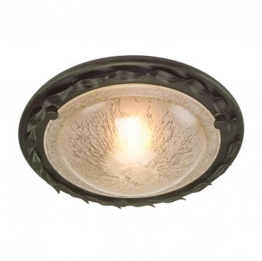 OV-F-BLK-GOLD Olivia 1 Light Flush in a Black and Gold Patina Finish
