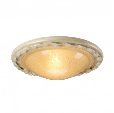 OV-F-IV-GOLD Olivia 1 Light Flush in an Ivory and Gold Patina Finish