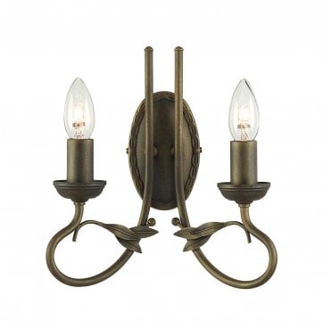 OV2-BLK-GOLD Olivia 2 Light Wall Light in a Black and Gold Patina Finish