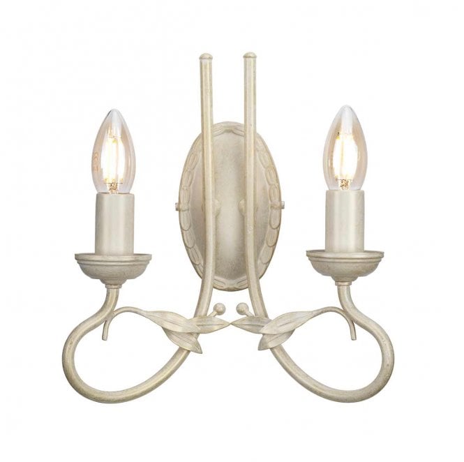 Elstead Lighting OV2-IVORY-GOLD Olivia 2 Light Wall Light in an Ivory and Gold Patina Finish