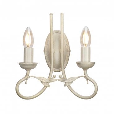 OV2-IVORY-GOLD Olivia 2 Light Wall Light in an Ivory and Gold Patina Finish