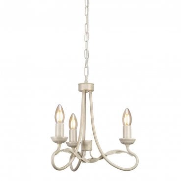 OV3-IVORY-GOLD Olivia 3 Light Chandelier in an Ivory and Gold Patina Finish