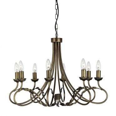 OV8-BLK-GOLD Olivia 8 Light Chandelier in a Black and Gold Patina Finish