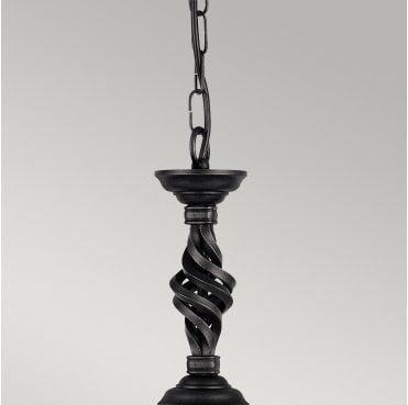 PB-P-BLACK Pembroke 1 Light Pendant in a Black Finish