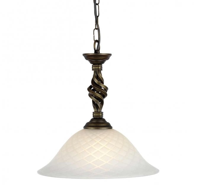 Elstead Lighting PB-P-BLK-GOLD Pembroke 1 Light Pendant in a Black and Gold Finish