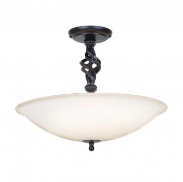 PB-SF-A-BLACK Pembroke 3 Light Semi Flush Light in a Black Finish