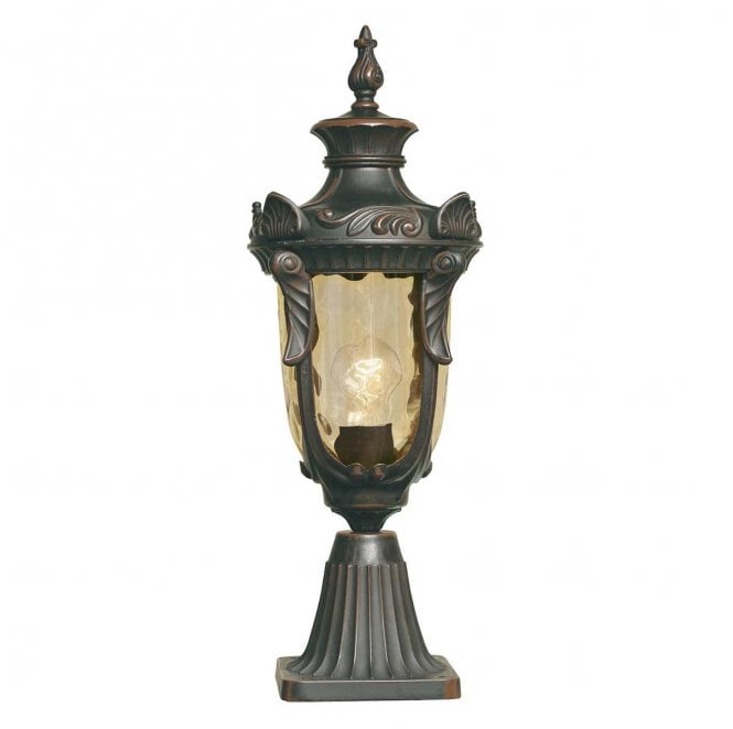 Elstead Lighting PH3-M-OB Philadelphia Outdoor IP44 1 Light Medium Pedestal in an Old Bronze Finish