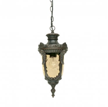 PH8-M-OB Philadelphia Outdoor IP44 1 Light Medium Chain Lantern in an Old Bronze Finish