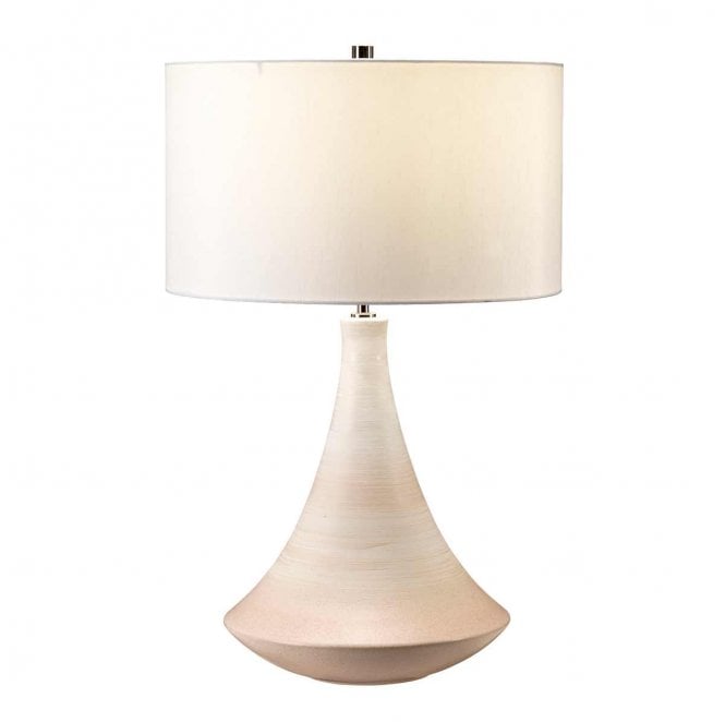 Elstead Lighting PINNER-TL Pinner 1 Light Table Lamp in a Subtle Pink and Matt Cream Finish
