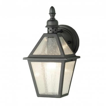 POLRUAN Polruan Outdoor IP44 1 Light Wall Lantern in a Mud Black Finish
