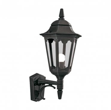 PR1-BLACK Parish Outdoor IP44 1 Light Up Wall Lantern in a Black Finish
