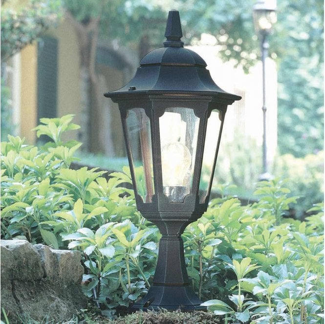 Elstead Lighting PR4-BLACK Parish Outdoor IP44 1 Light Pedestal Lantern in a Black Finish
