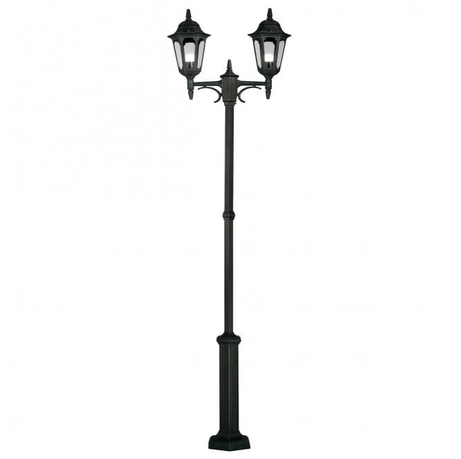 Elstead Lighting PR8-BLACK Parish Outdoor IP44 2 Light Twin Lamp Post in a Black Finish