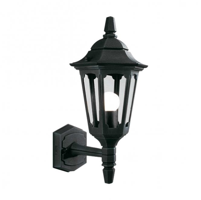 Elstead Lighting PRM1-BLACK Parish Mini Outdoor IP44 1 Light Up Wall Lantern in a Black Finish