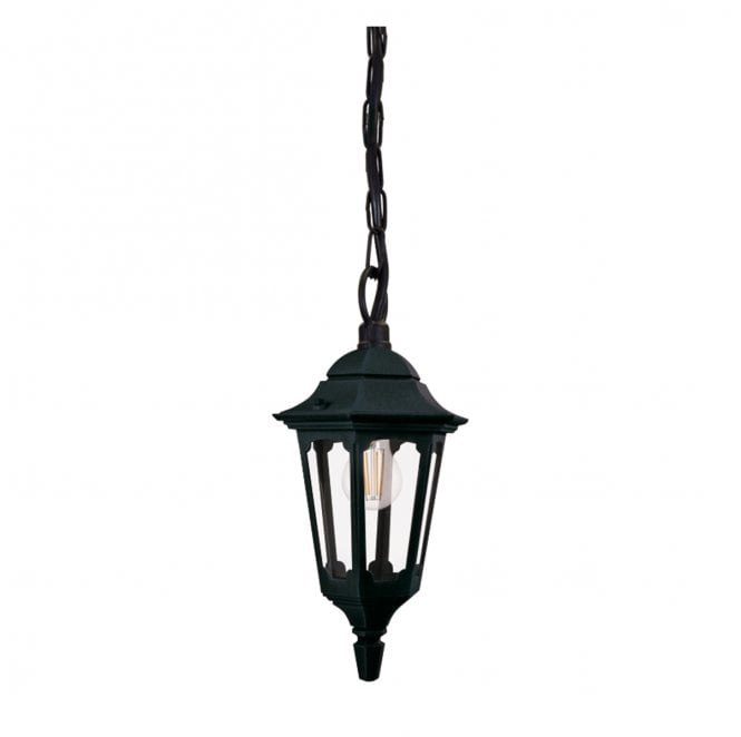 Elstead Lighting PRM9-BLACK Parish Mini Outdoor IP44 1 Light Chain Lantern in a Black Finish