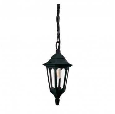 PRM9-BLACK Parish Mini Outdoor IP44 1 Light Chain Lantern in a Black Finish
