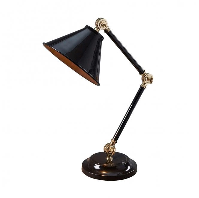 Elstead Lighting PV-ELEMENT-BPB Provence Element 1 Light Mini Table Lamp in a Black and Polished Brass Finish