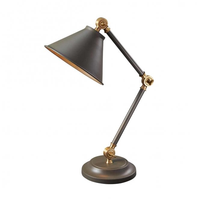 Elstead Lighting PV-ELEMENT-GAB Provence Element 1 Light Mini Table Lamp in a Dark Grey and Aged Brass Finish