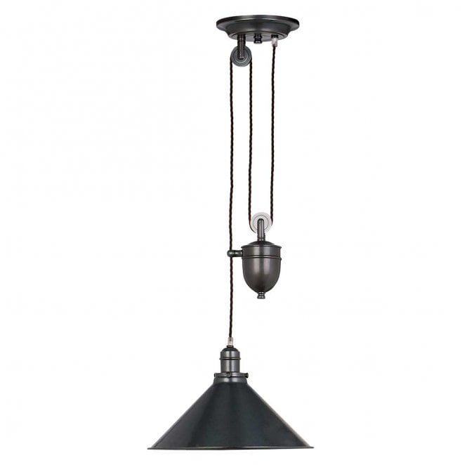 Elstead Lighting PV-P-OB Provence 1 Light Rise and Fall Pendant in an Old Bronze Finish