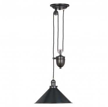 PV-P-OB Provence 1 Light Rise and Fall Pendant in an Old Bronze Finish