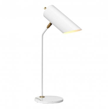QUINTO-TL-WAB Quinto 1 Light Table Lamp in a White and Aged Brass Finish