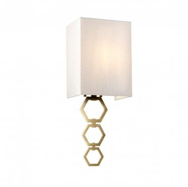 RIA-SMALL-AB Ria 1 Light Small Wall Light in an Aged Brass Finish